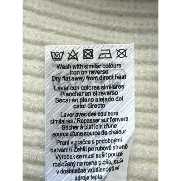 Apricot Long Sleeve Stripe Button Ribbed Sweater in White / Black - Sz XL - NWT - Picture 9 of 9